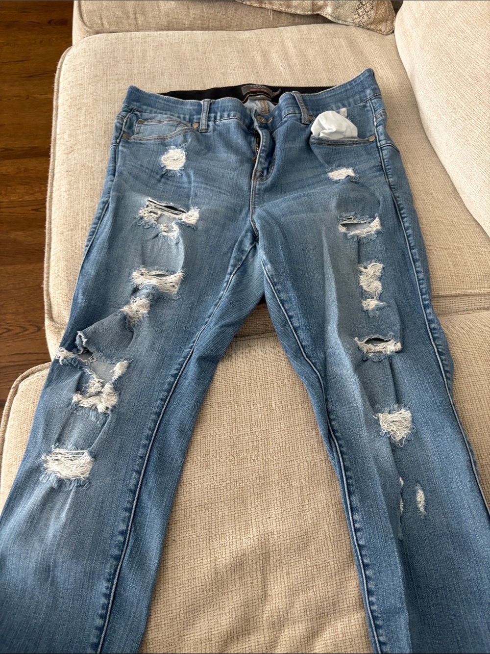 torrid Distressed Light Blue Skinny Jeans